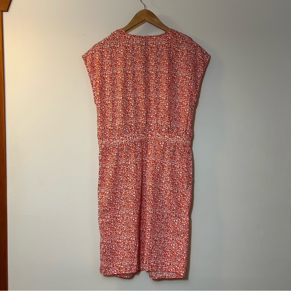 ICHI | Orange & White Floral Sheath Dress Size Medium - Picture 10 of 10